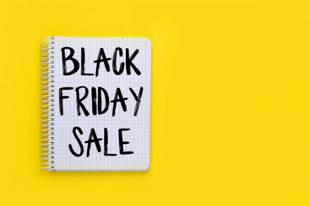 istock Black Friday Sale sign on notebook 1347899008