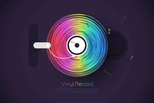 Vector illustration of Retro Vinyl Music Poster Clip Art