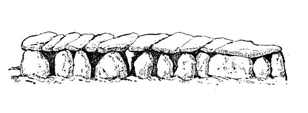 illustrations, cliparts, dessins animés et icônes de antique illustration: dolmen - dolmen stone grave ancient