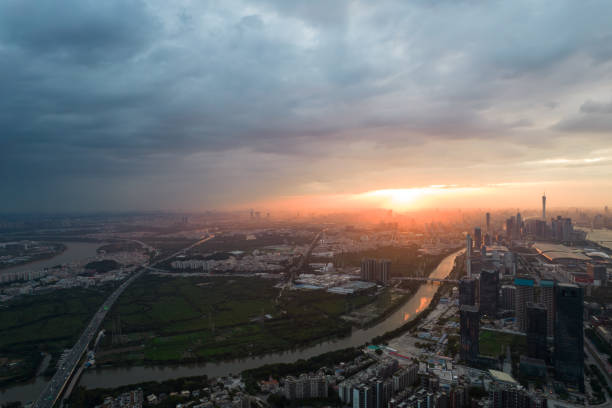 istock Dramatic sky at Pazhou, Guangzhou 1347900826