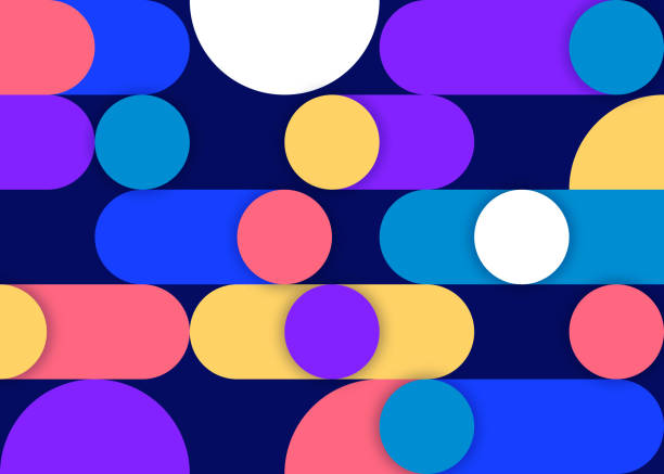 абстрактные современные геометрические фигуры фоновый узор - разноцветный иллюстрации stock illustrations