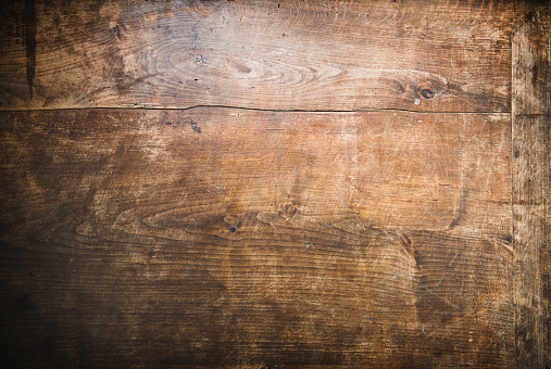 Wood background. Old table, top view