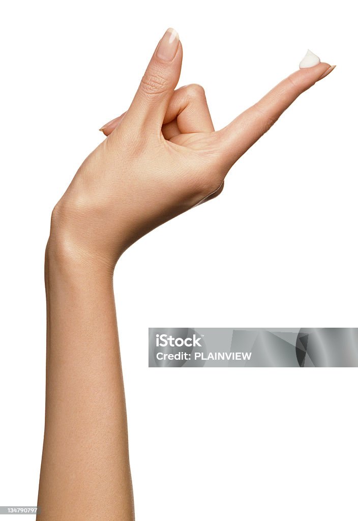 Body care Hand with cream Moisturizer Stock Photo