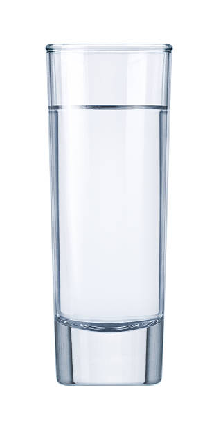 istock Glass with water or vodka on white background 134790843