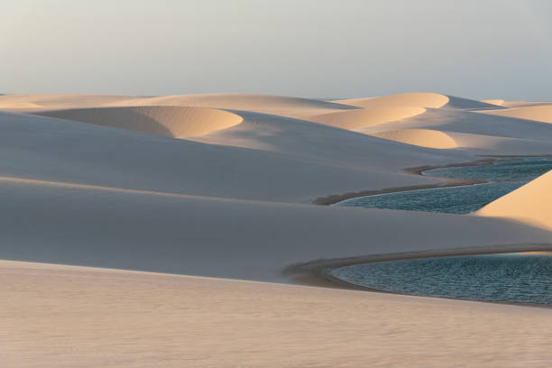 istock Beautiful view to blue rainwater lagoon on white sand dunes 1347910471
