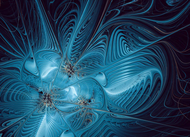 istock Abstract color dynamic textured background with lighting effect. Fractal. Fractal art 1347911077