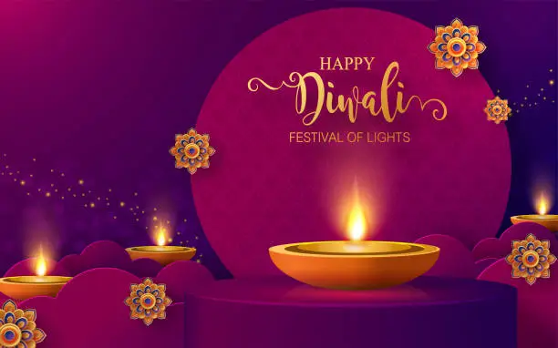 Vector illustration of Diwali, Deepavali or Dipavali the festival