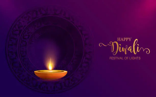 Vector illustration of Diwali, Deepavali or Dipavali the festival