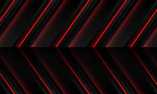 istock Abstract red light arrow direction black metallic pattern design modern futuristic technology background 1347913832