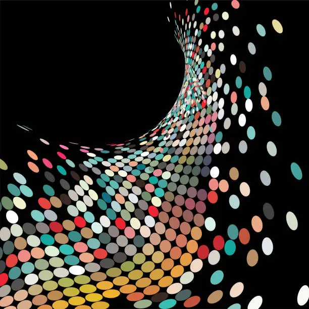 Vector illustration of vector colorful half tone dots fluidity wave pattern background