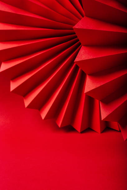 istock Minimalistic background made of red paper. 1347929001