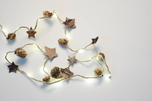 istock Christmas lights on the white background 1347930781