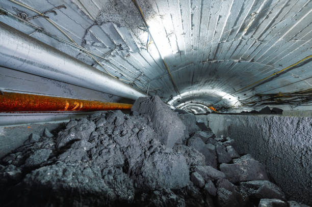 istock Mine cart filled with ore and stones 1347935951