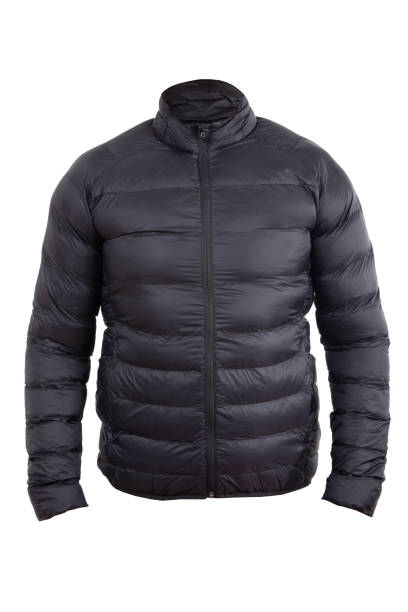 istock Black men sport winter jacket, isolated white 1347938401