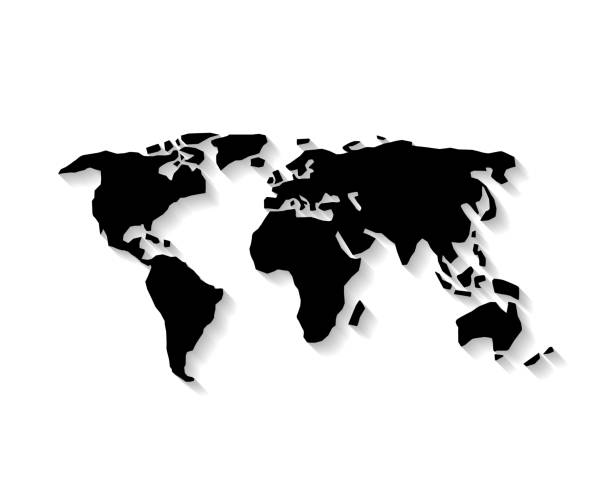 istock 3d vector world illustration with smooth vector shadows and white map of the continents of the world- design element for infographics, and other global illustrations 1347939214