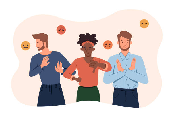 stockillustraties, clipart, cartoons en iconen met people with negative gestures - dierlijk gedrag