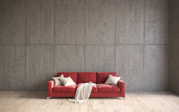 istock Comfortable sofa with pillows in the interior of a spacious living room. 1347942524