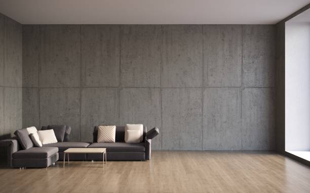 istock Comfortable sofa with pillows in the interior of a spacious living room. 1347942543