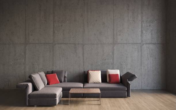 istock Comfortable sofa with pillows in the interior of a spacious living room. 1347942579