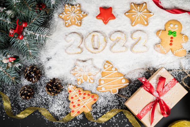 istock New years 2022 holidays composition on snow background 1347942608