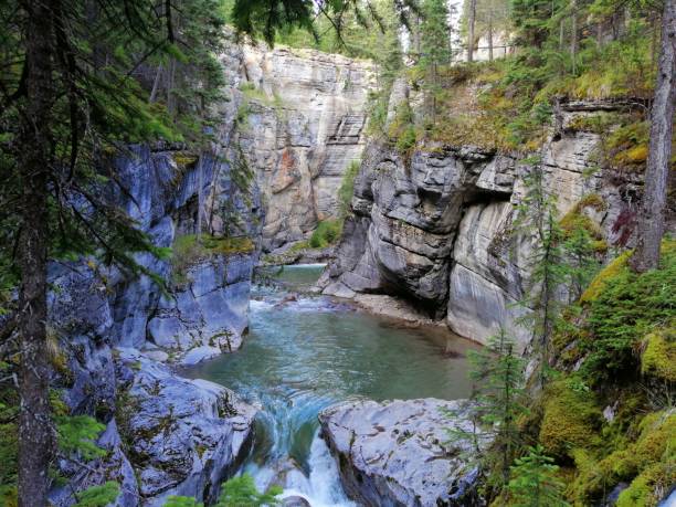 istock LANDSCAPE WITH A CANYON, RIVER AND WATERFALLS 1347944103