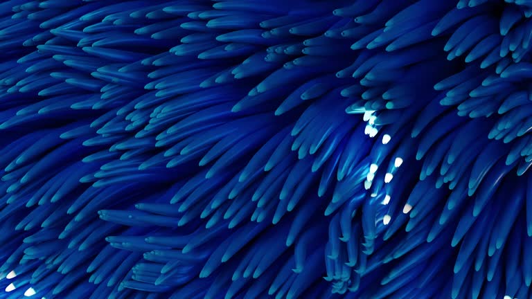 Abstract background of an anemone like organism, glowing