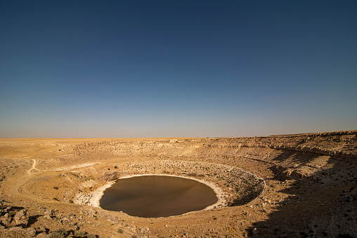 Meyil sinkhole lake in Konya. lake formed as a result of subsidence of the soil