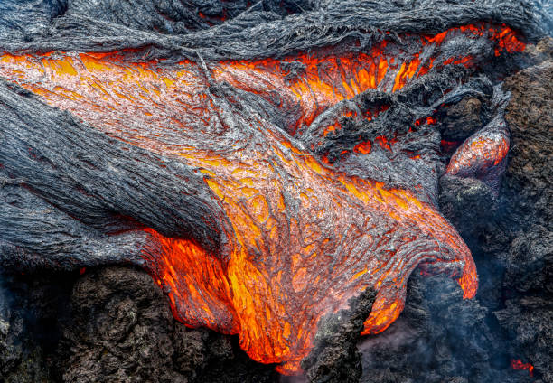 flusso di lava (nyamuragira) - idler foto e immagini stock