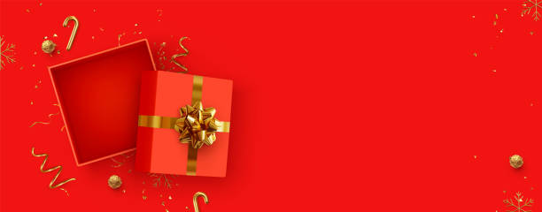 ilustraciones, imágenes clip art, dibujos animados e iconos de stock de caja de regalo sorpresa abierta de navidad. cajas de regalo de año nuevo - gift backgrounds bow cut out