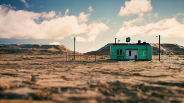 Outpost Outpost in a desert landscape military base stock pictures, royalty-free photos & images