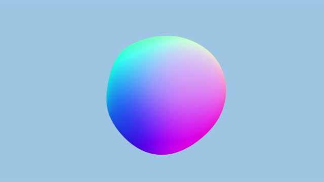 Sphere shape in holographic colors with wavy surface transformation