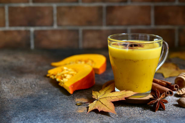 istock Delicious autumn spicy drink pumpkin latte 1347959482