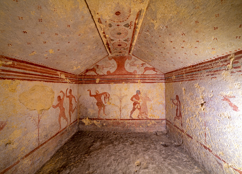 Painted Funeral chamber made by the Etruscan