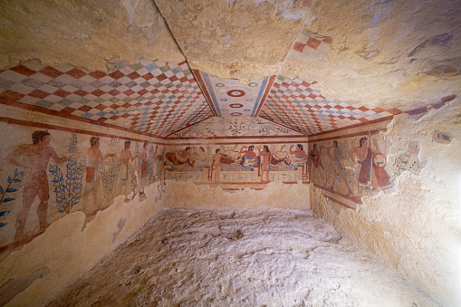 Painted Funeral chamber made by the Etruscan