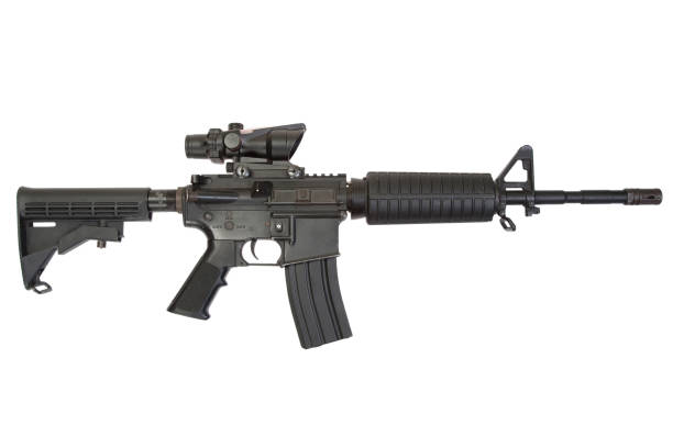 istock US ARMY service rifle M4 isolated on a white background 1347969651