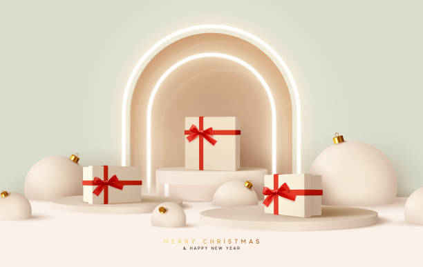 с новым годом и рождеством христовым - christmas 3d stock illustrations