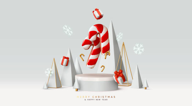 ilustraciones, imágenes clip art, dibujos animados e iconos de stock de antecedentes de navidad y año nuevo. - falling candy christmas candy cane