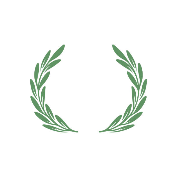 Laurel wreath Laurel wreath silhouette design element bay leaf stock illustrations