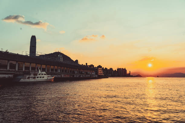 istock Skyline of Hong Kong at sunset. 1347979950