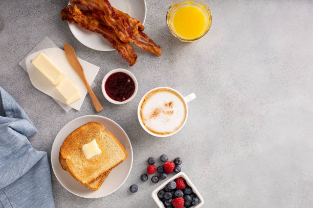 istock Traditional continental breakfast with toast 1347980836