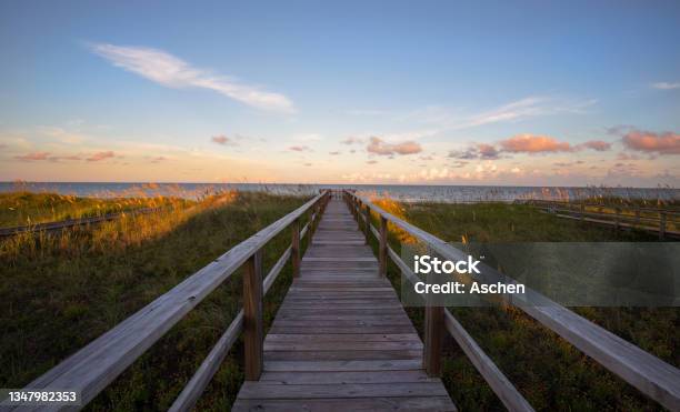 Sunset At Carolina Beach Stock Photo - Download Image Now - North Carolina - US State, Carolina Beach, Boardwalk