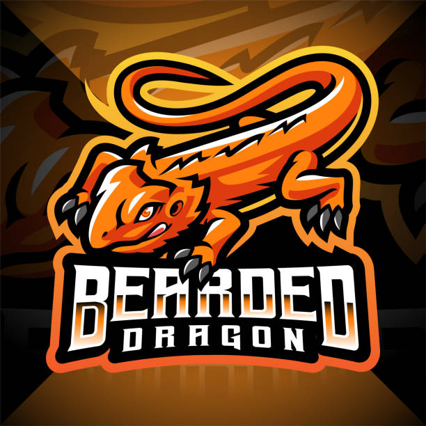 Bearded dragon esport mascot Illustration of Bearded dragon esport mascot bearded dragon cartoon stock illustrations