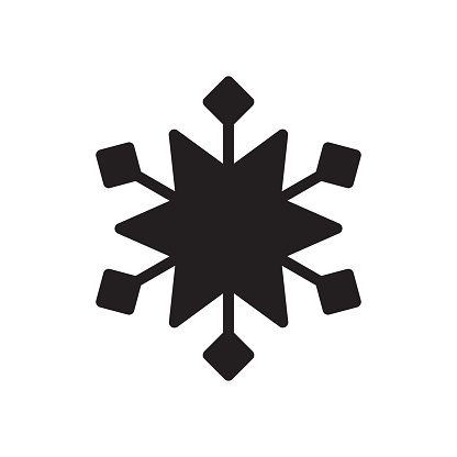 snowflake glyph icon isolated on white background