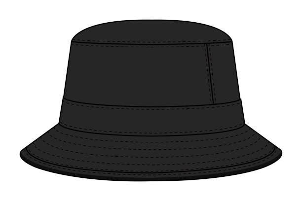 ilustrações de stock, clip art, desenhos animados e ícones de bucket hat template vector illustration - cap template hat clothing