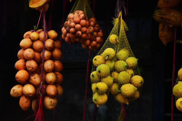 Brasil local fruits at market in Manaus, Brasil stock photo