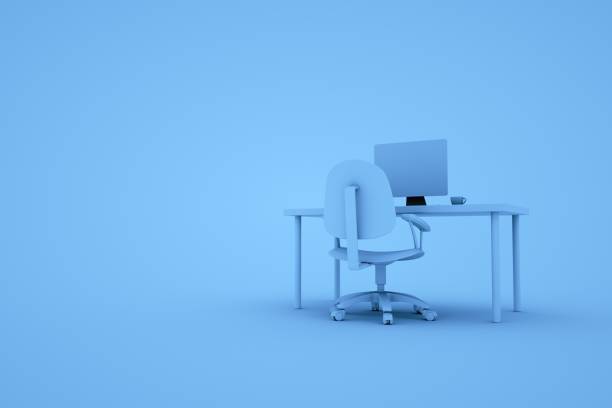 Three Dimensional, Office, Desk, Cut Out