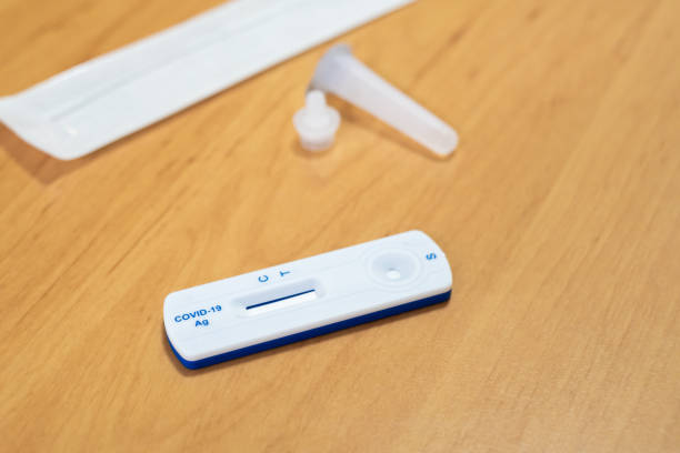 istock Selective focus at antigen test kit or Covid rapid test. medical tool for quick examine Covid-19 infected for personal use at home. Health care object concept. No people. 1347994127