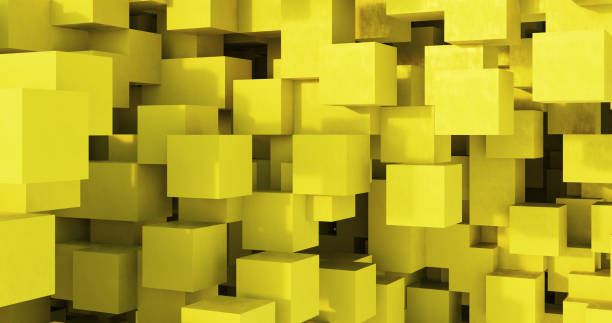 istock abstract background made of yellow cubes, 3d render 1348010250