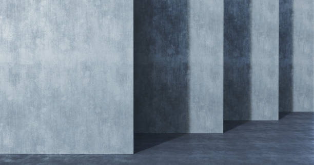 istock Empty exterior concrete wall with modern loft style 3d render, sunlight on the wall 1348010272