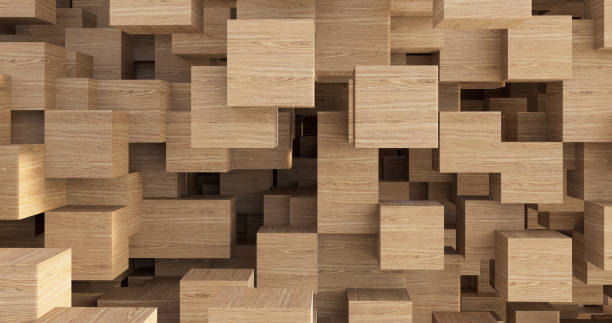 istock abstract background made of wooden cubes, 3d render 1348010275